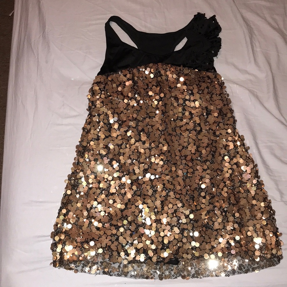 Gold sequined leotard dance wear